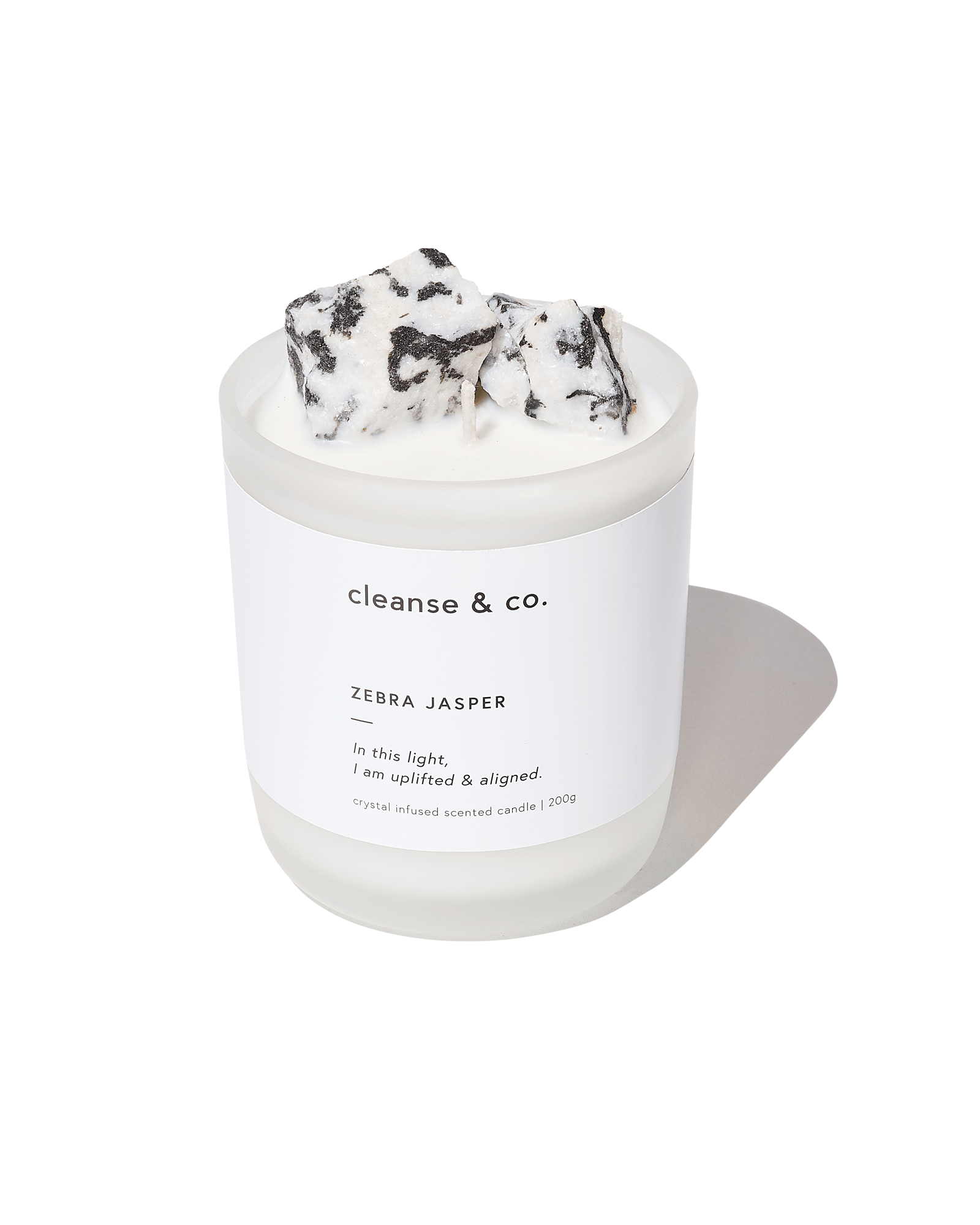 Zebra Jasper Crystal Candle - uplifted & aligned candle 200G / French Vanilla cleanse and co.