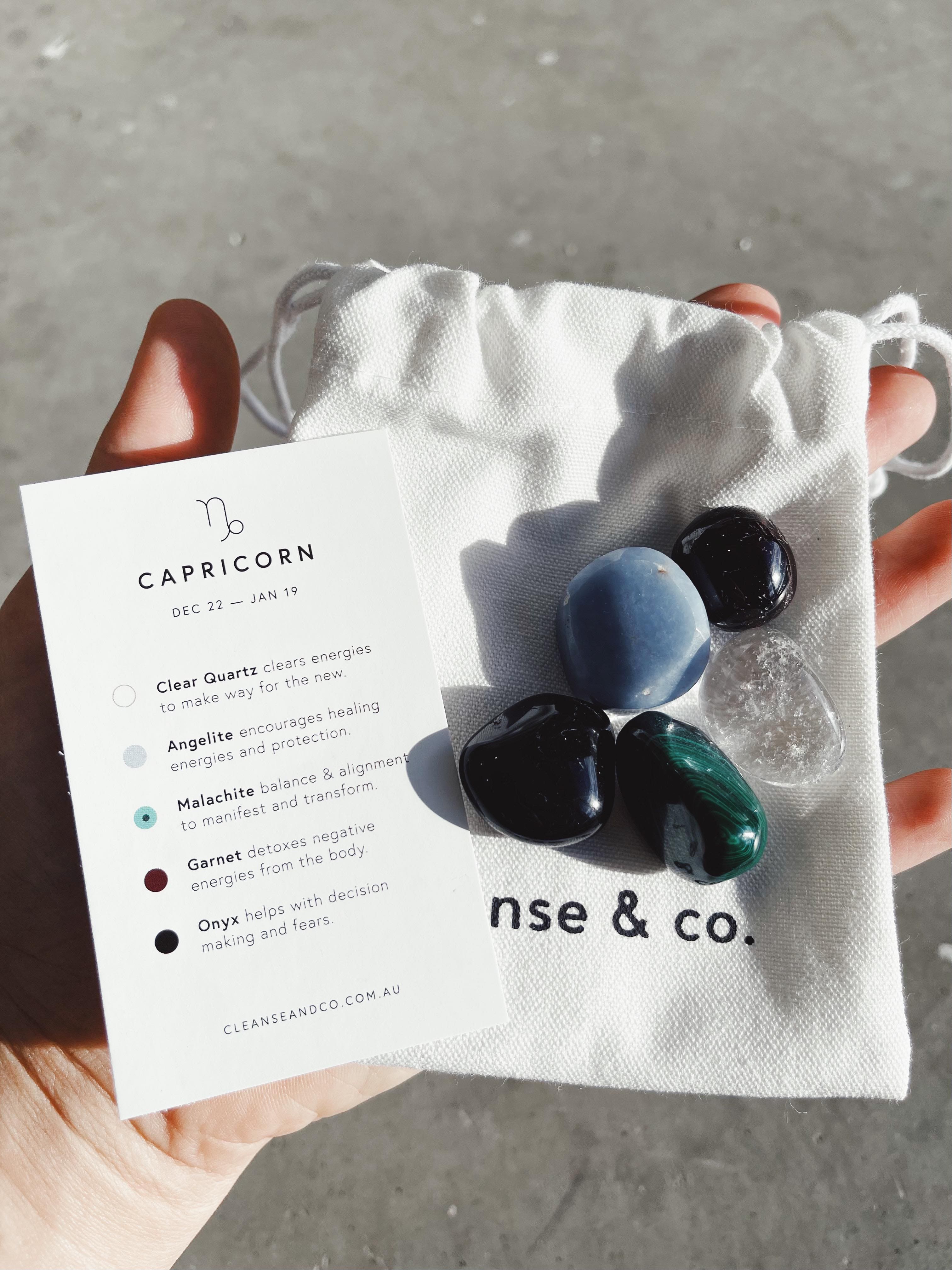 Zodiac Crystal Kit - Capricorn zodiac crystal kit cleanse & co.
