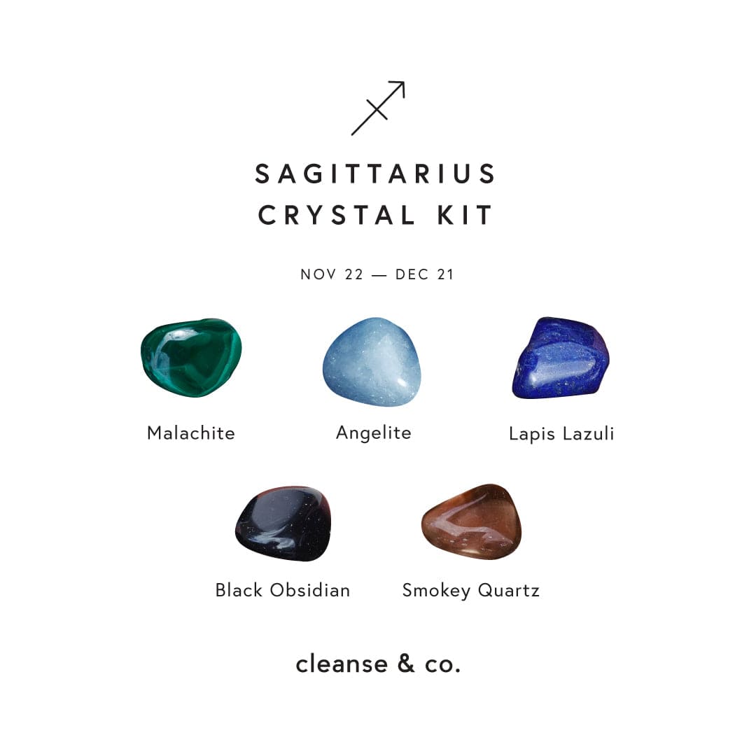 Zodiac Crystal Kit - Sagittarius zodiac crystal kit cleanse & co.