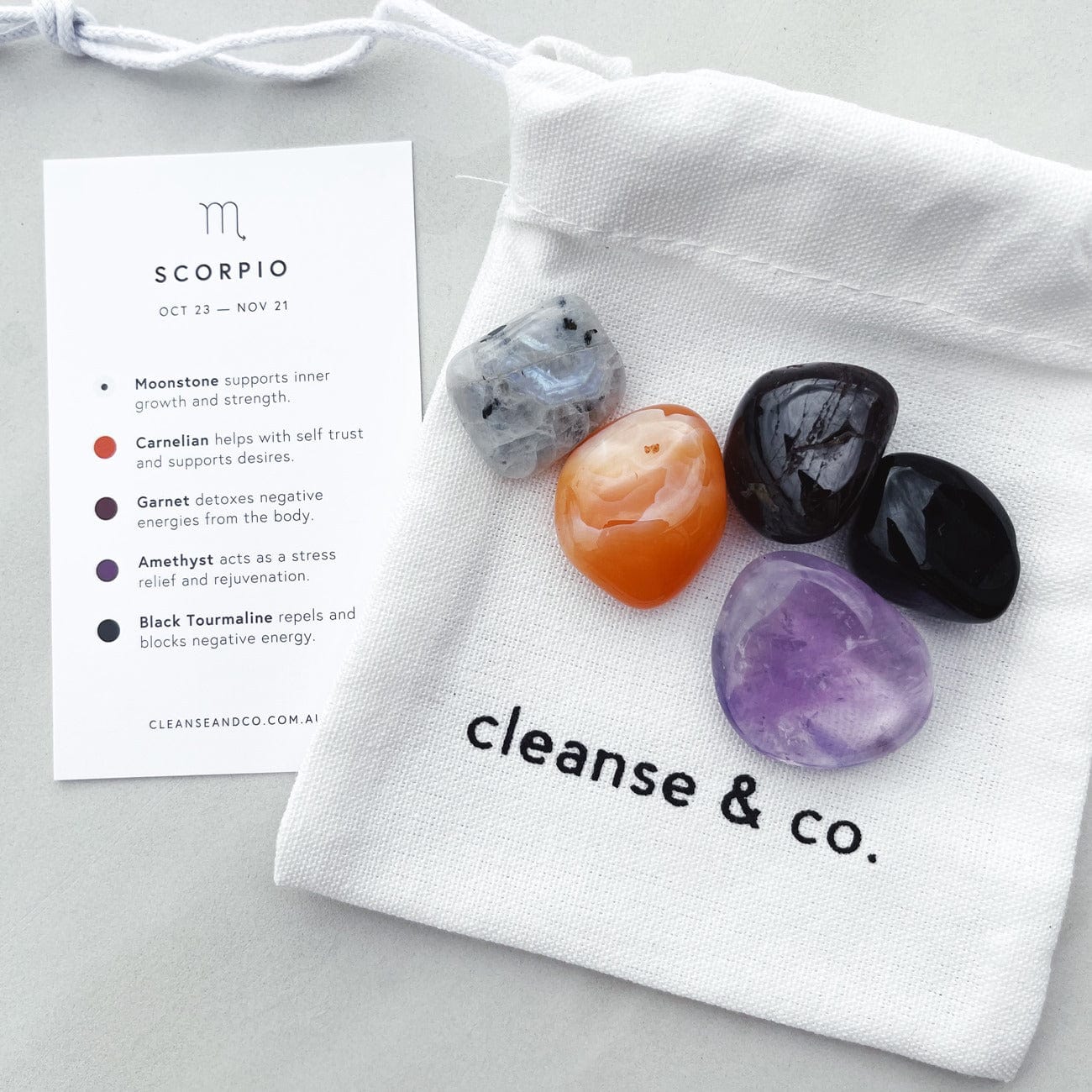 Zodiac Crystal Kit - Scorpio zodiac crystal kit cleanse & co.