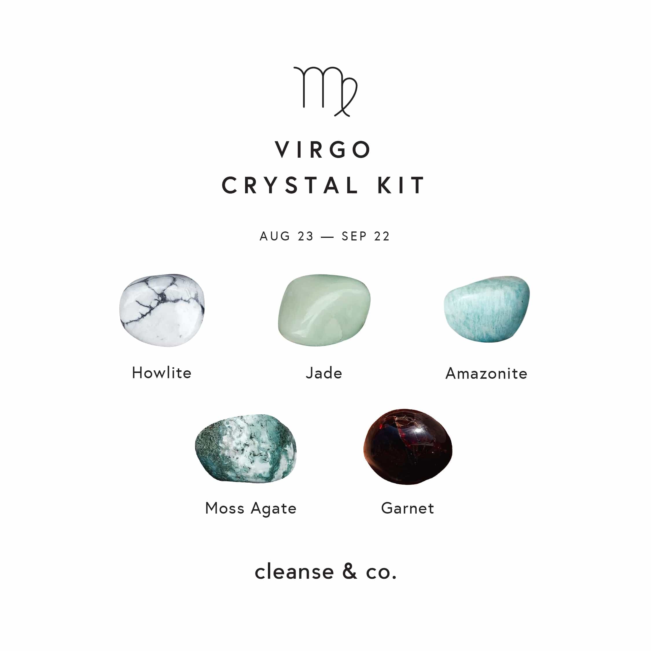 Zodiac Crystal Kit - Virgo zodiac crystal kit cleanse & co.