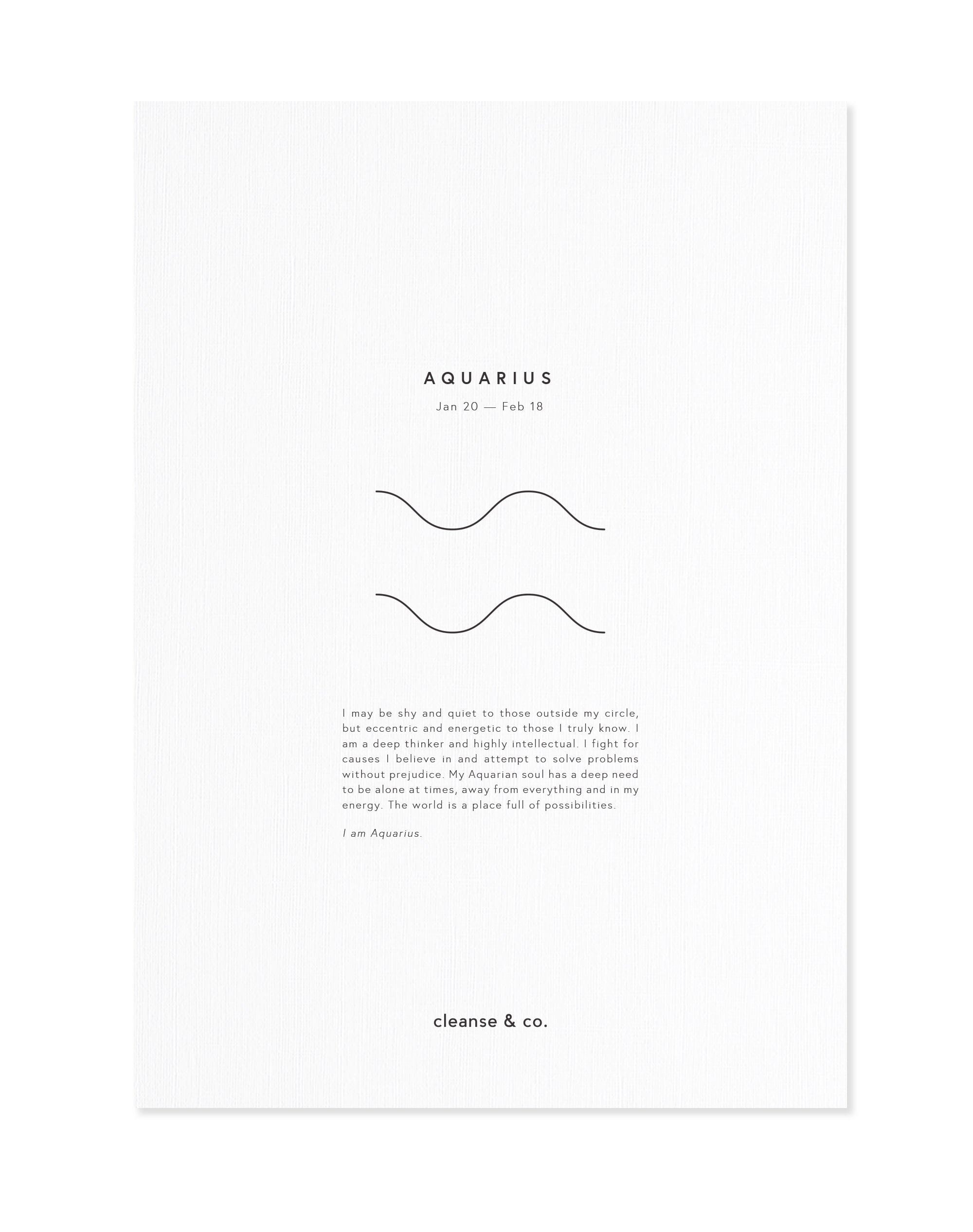 Zodiac Print - Aquarius print cleanse & co.