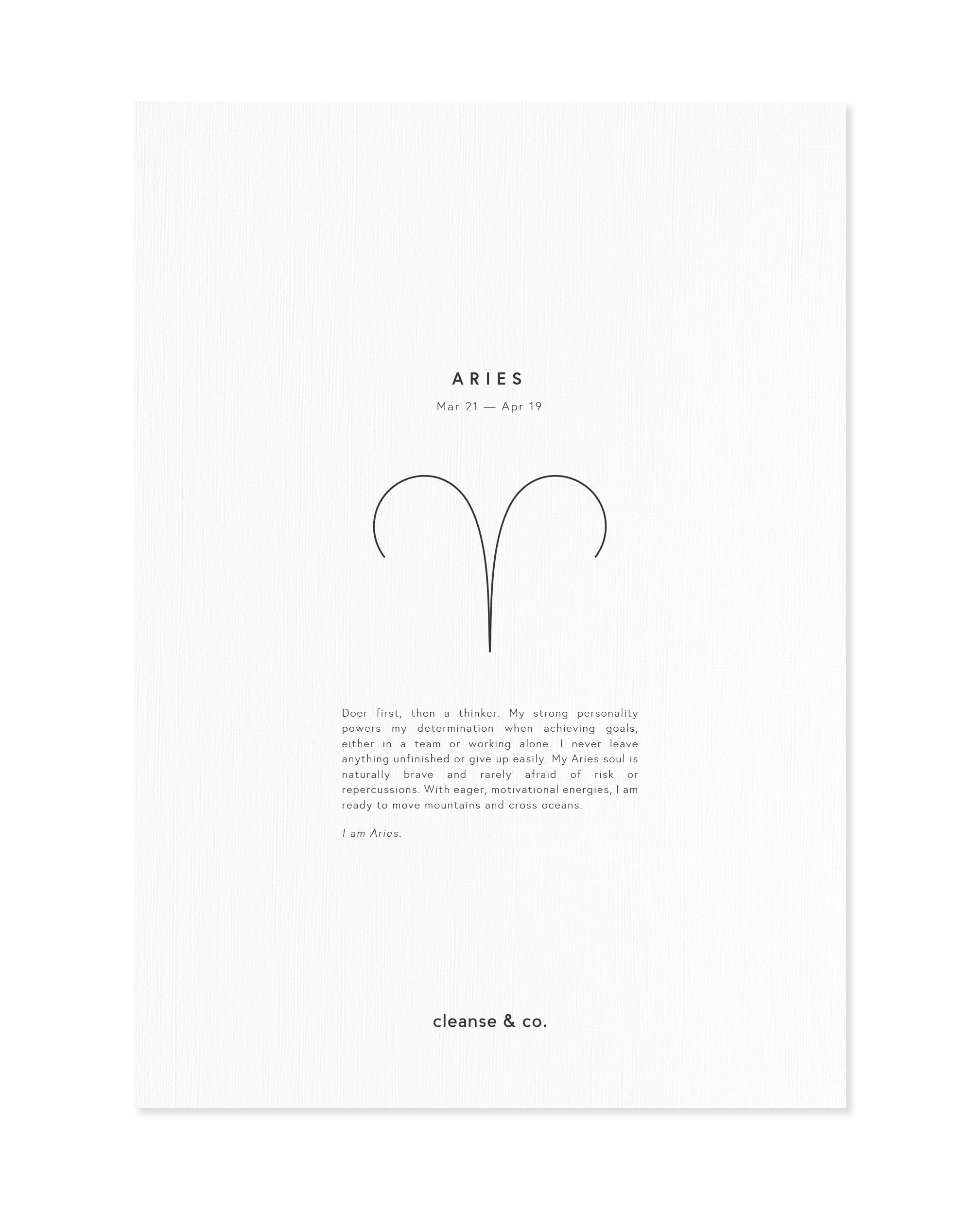 Zodiac Print - Aries print cleanse & co.