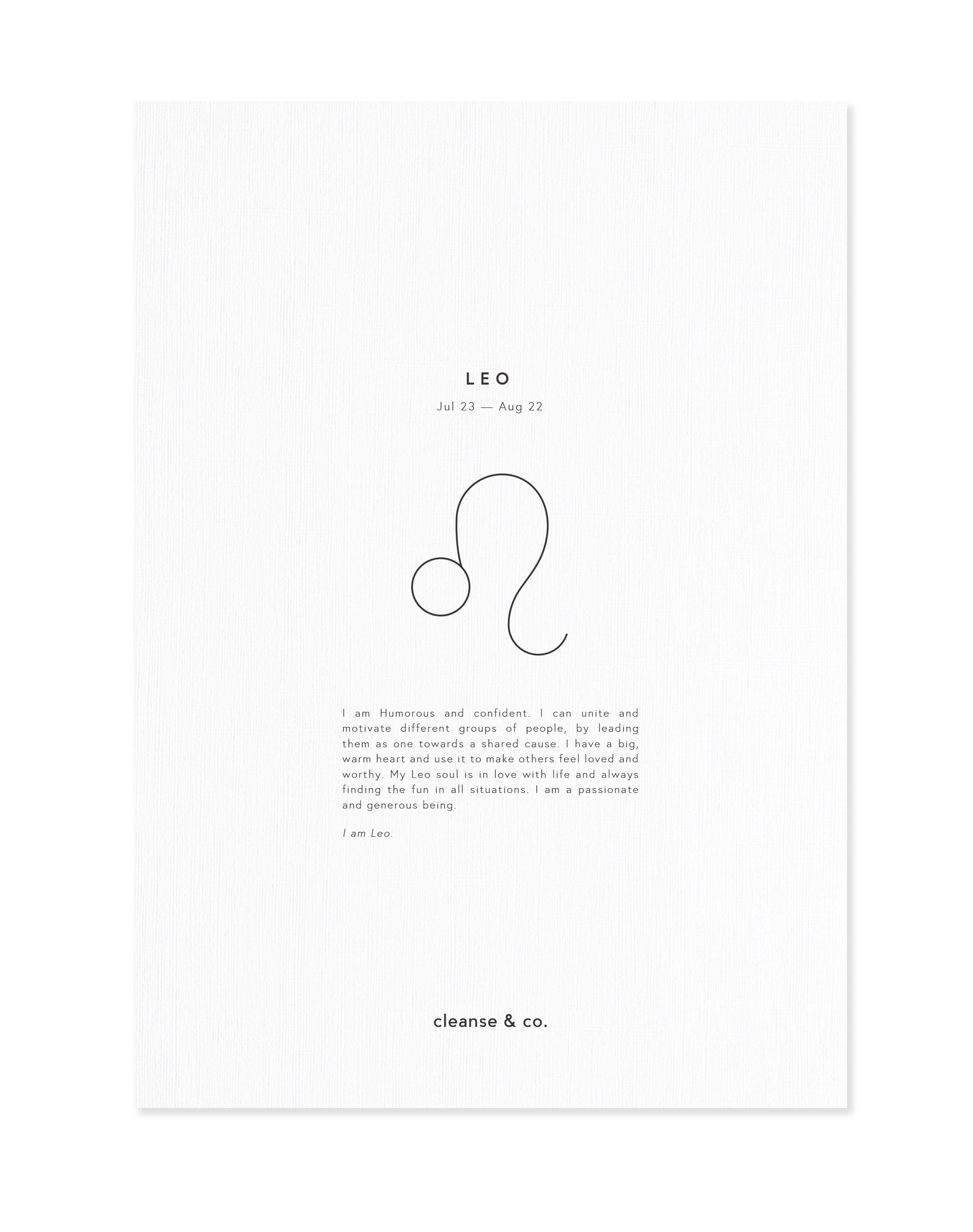 Zodiac Print - Leo print cleanse & co.